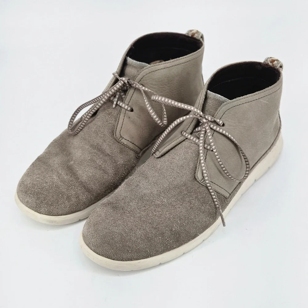 UGG Freamon Waterproof Men Chukka Ankle Boots Grey Suede Leather Gorpcore 12